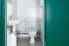 1+1 Double Mains Toilet Unit 8ft x 5ft (Green – RAL 6005) image 2