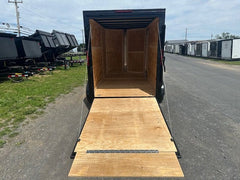 Homesteader 6 x 12 V-Nose Enclosed Cargo Trailer – Black Trim image 1