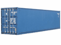 40ft x 8ft One Trip Tunnel Container (Double End Door) Blue image 1