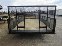 Premier 7 x 16 Landscape Utility Trailer – Mesh Sides & ATV Ramp image 1