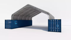 33W x 40L x 12H Peak Double Truss Kwanzaa Hut Shipping Container Roof Quonset image 3