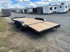 Premier 7 x 18 Wood Deck 7k Open Car Trailer – Slide Out Ramps image 3