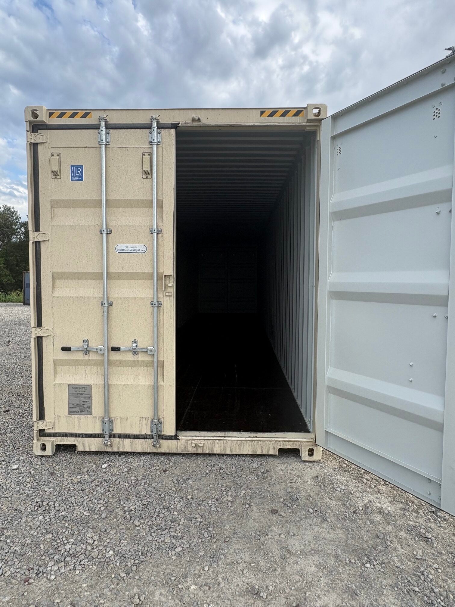 NEW 40ft High Cube Ivory Shipping Container – Single Door Storage Container with Lock Box image 3