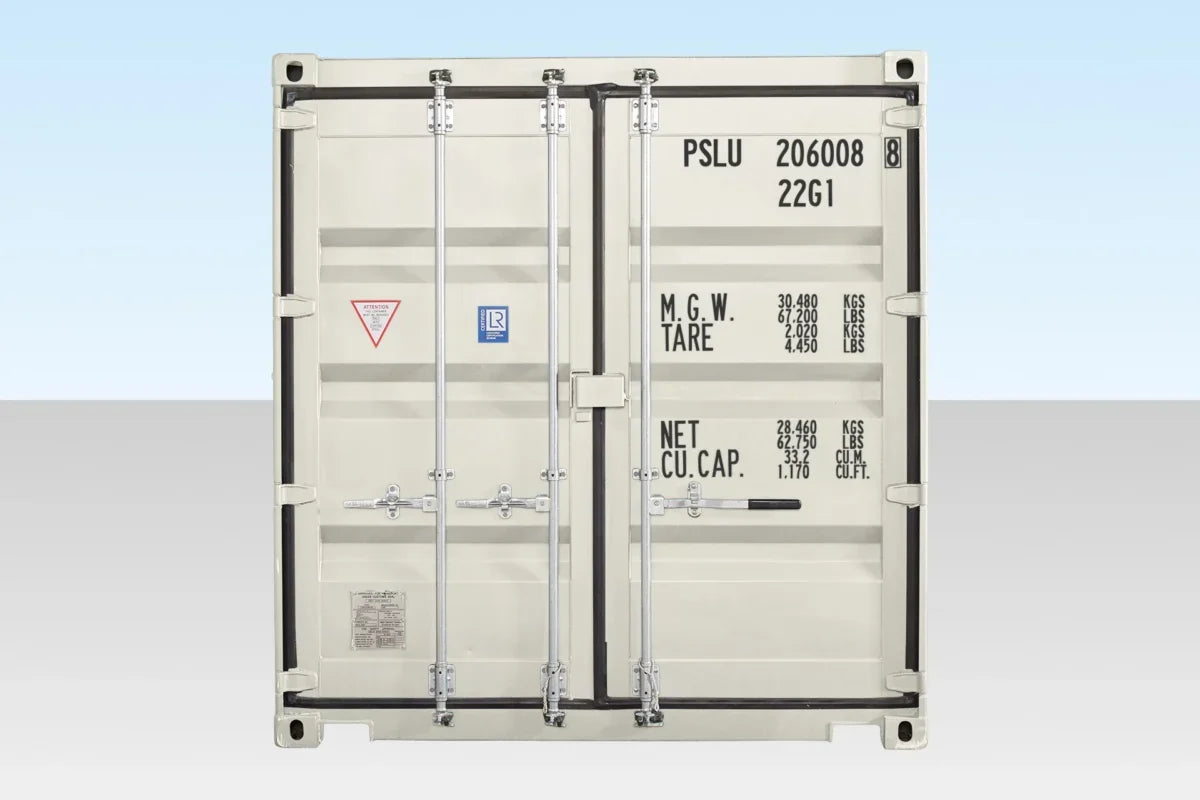 20ft One Trip Shipping Container – White (RAL 9003) | Wind & Watertight Storage Container image 3