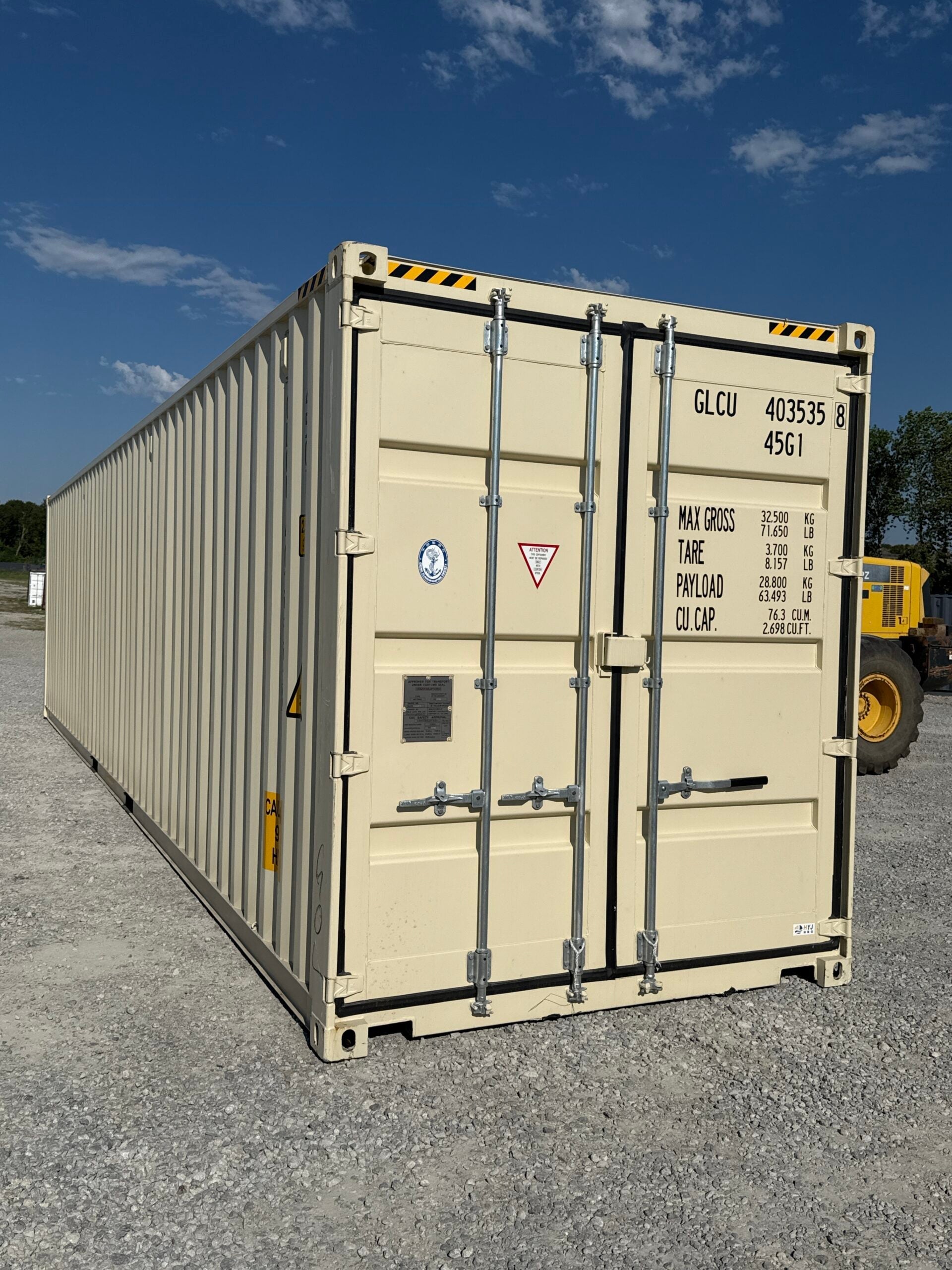 NEW 40ft High Cube Shipping Container – Ivory | Wind & Watertight Storage Container image 4