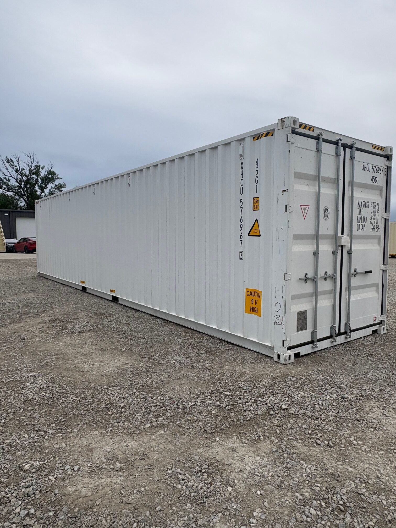 NEW 40ft High Cube White Shipping Container – Pure White Single Door Storage Container image 0