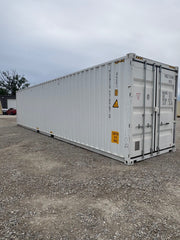 NEW 40ft High Cube White Shipping Container – Pure White Single Door Storage Container image 0