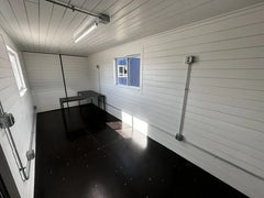 20ft 20’ Slate Gray Shiplap 120V Shipping Container Office Mini Split image 3