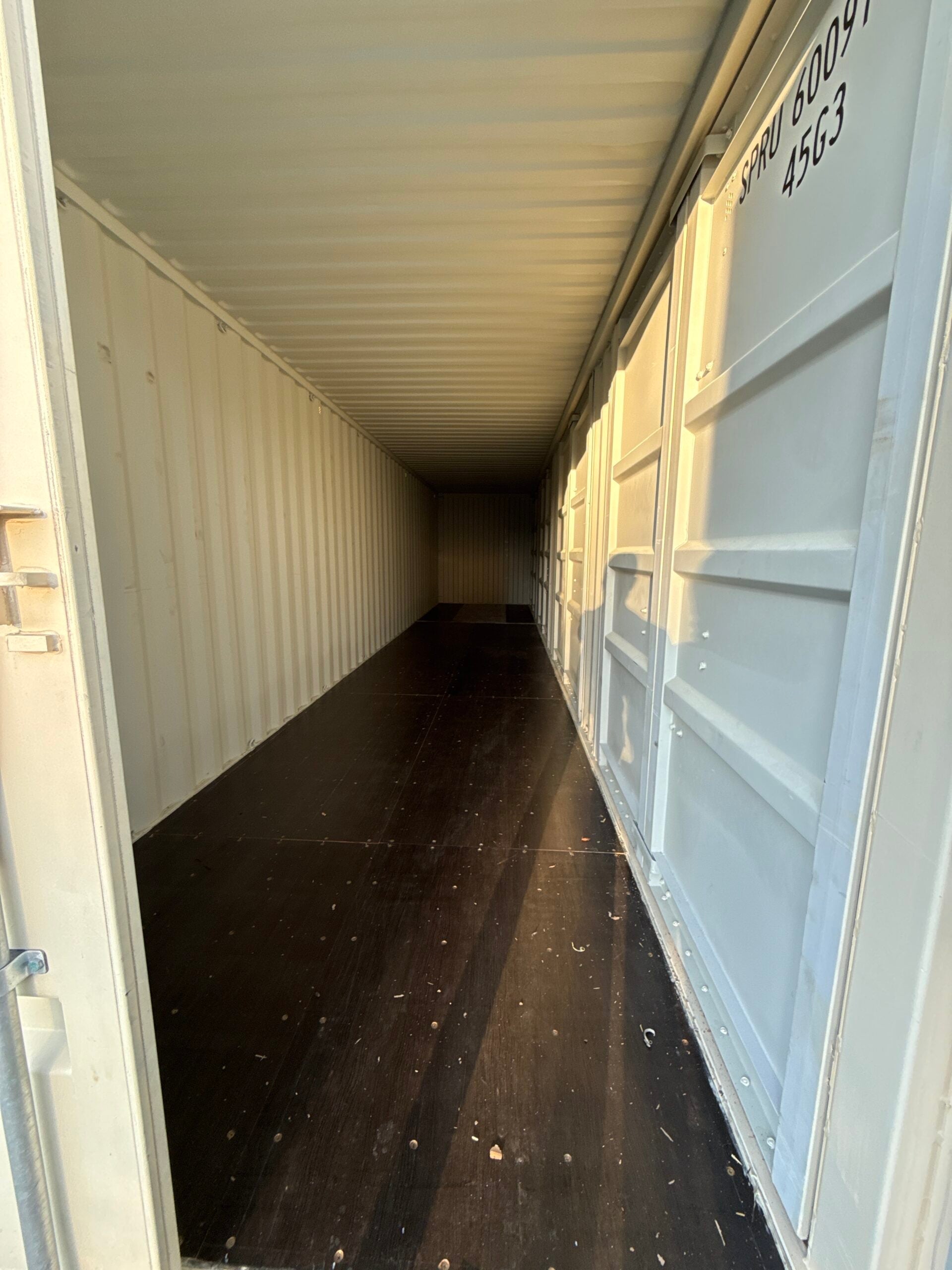 NEW 40ft High Cube Open Side Shipping Container – Ivory | Full Side Access Storage Container image 4