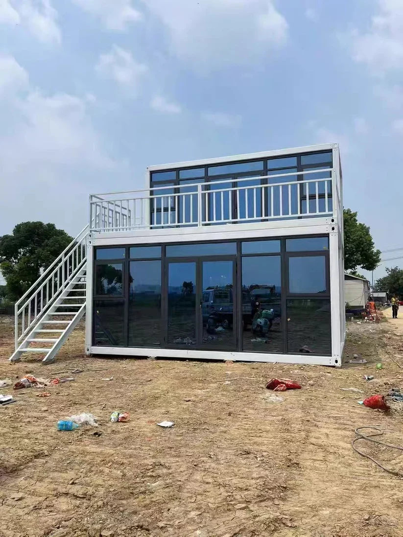 Two Floor Container House Kit with Glass Walls – Modern Double-Storey Modular Home image 0