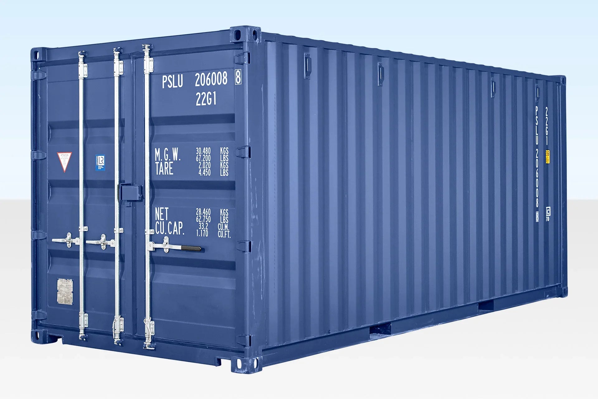 20ft Blue One Trip Shipping Container (RAL 5013) – Premium Storage Container image 4
