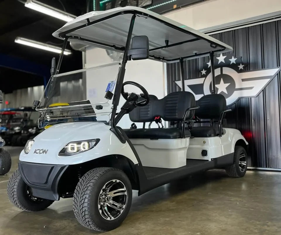 White 2024 Icon EV i40F Golf Cart for Sale image 2
