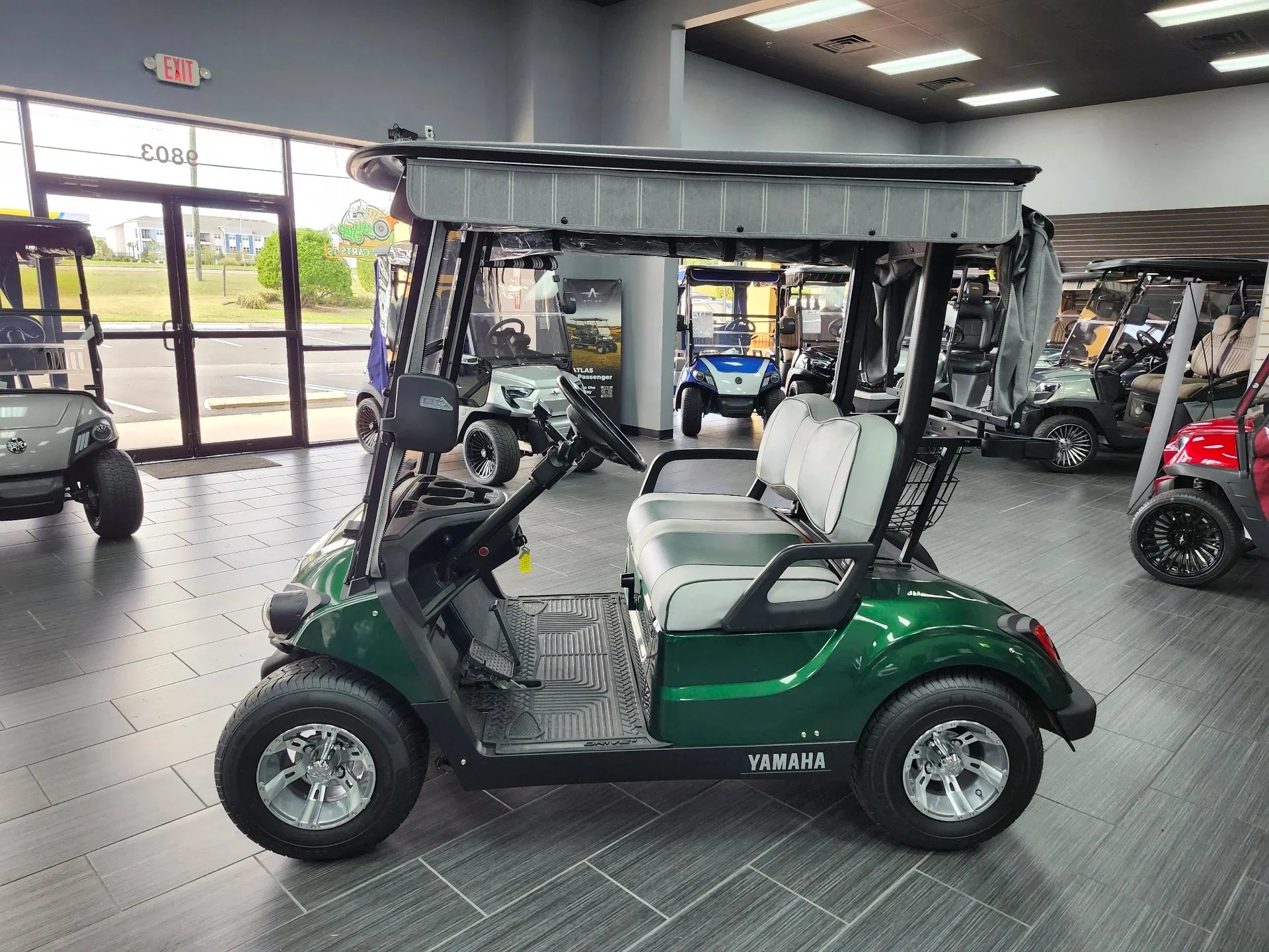 Green 2021 Yamaha Drive 2 QuieTech EFI Golf Cart for Sale image 4