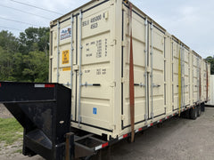 40′ x 8′ x 9.5′ High Cube Shipping Container with 4 Doors – New One Trip – Beige image 0