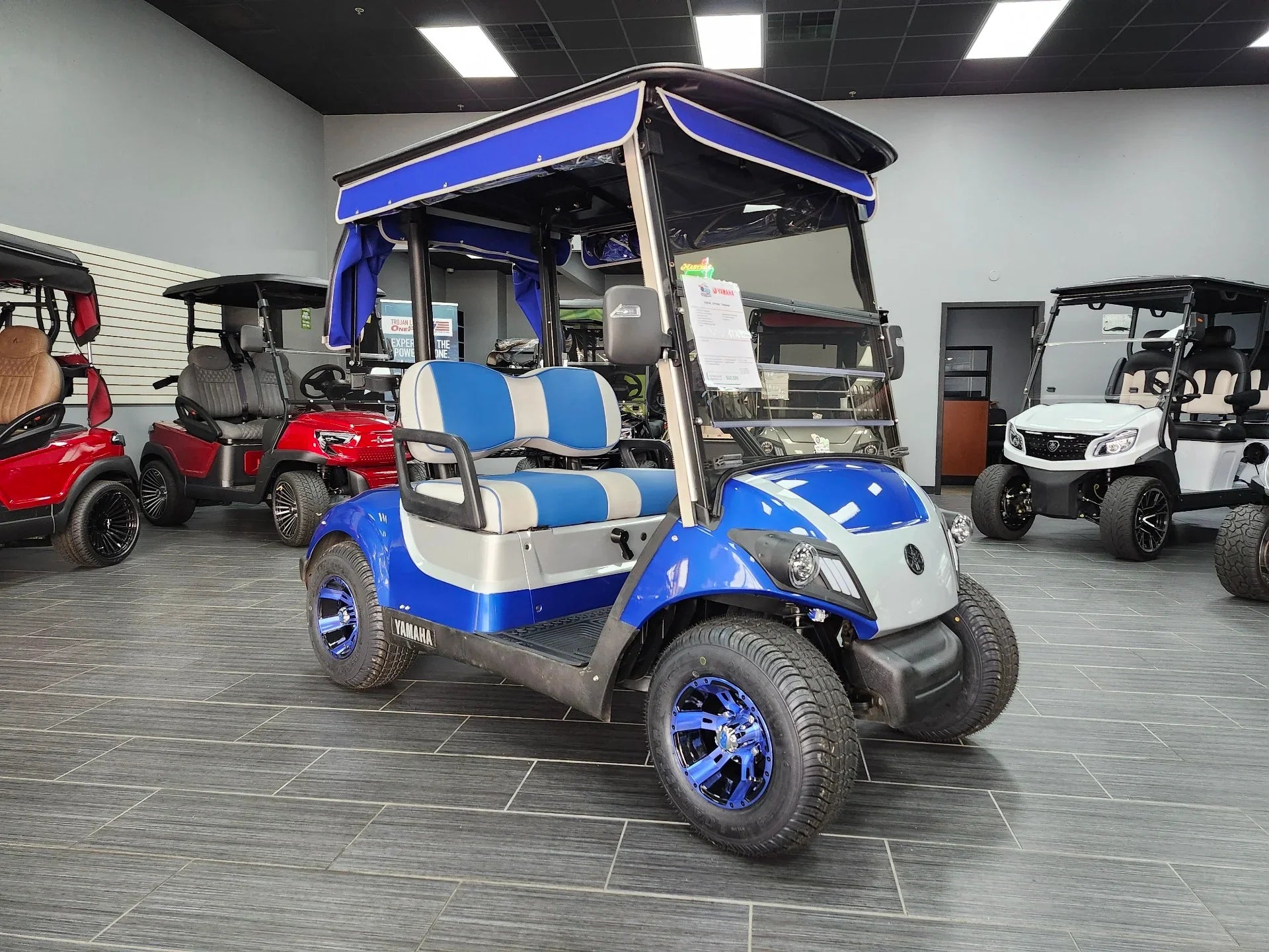 Blue 2021 Yamaha Drive 2 QuieTech EFI Golf Cart for Sale image 0