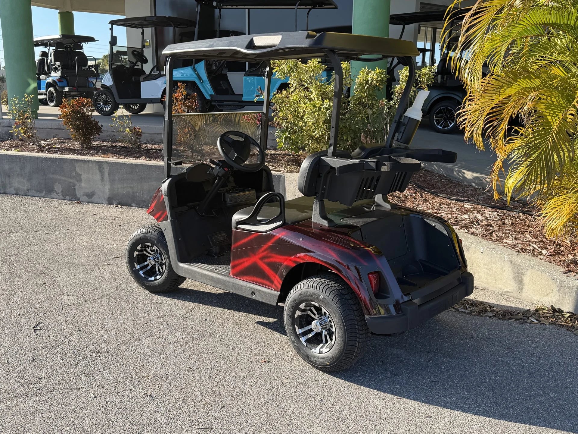 2020 E-Z-GO RXV Elite Lithium Red Streaker Golf Cart for Sale (Red Streaker) image 1