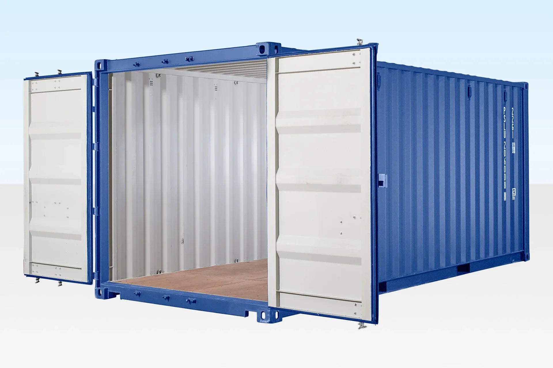 20ft Blue One Trip Shipping Container (RAL 5013) – Premium Storage Container image 2