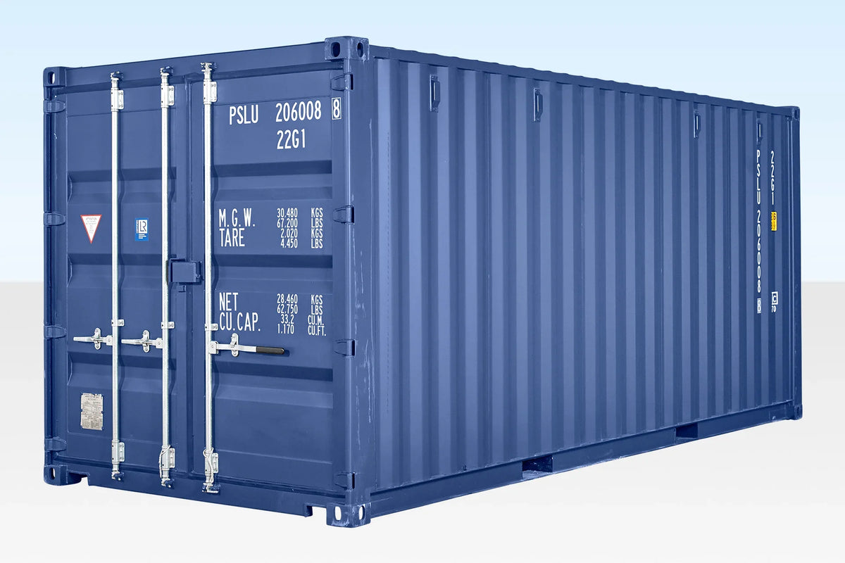 20ft Blue One Trip Shipping Container (RAL 5013) – Premium Storage Container image 0