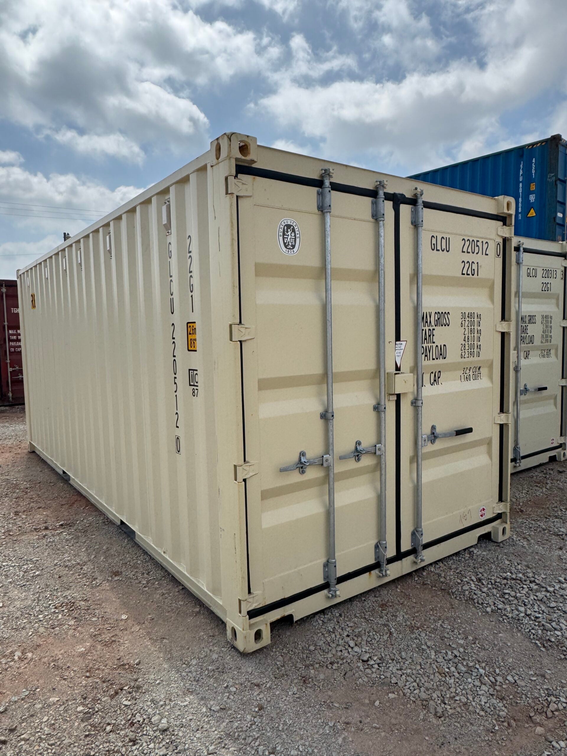 NEW 20ft Ivory Double Door Shipping Container image 2