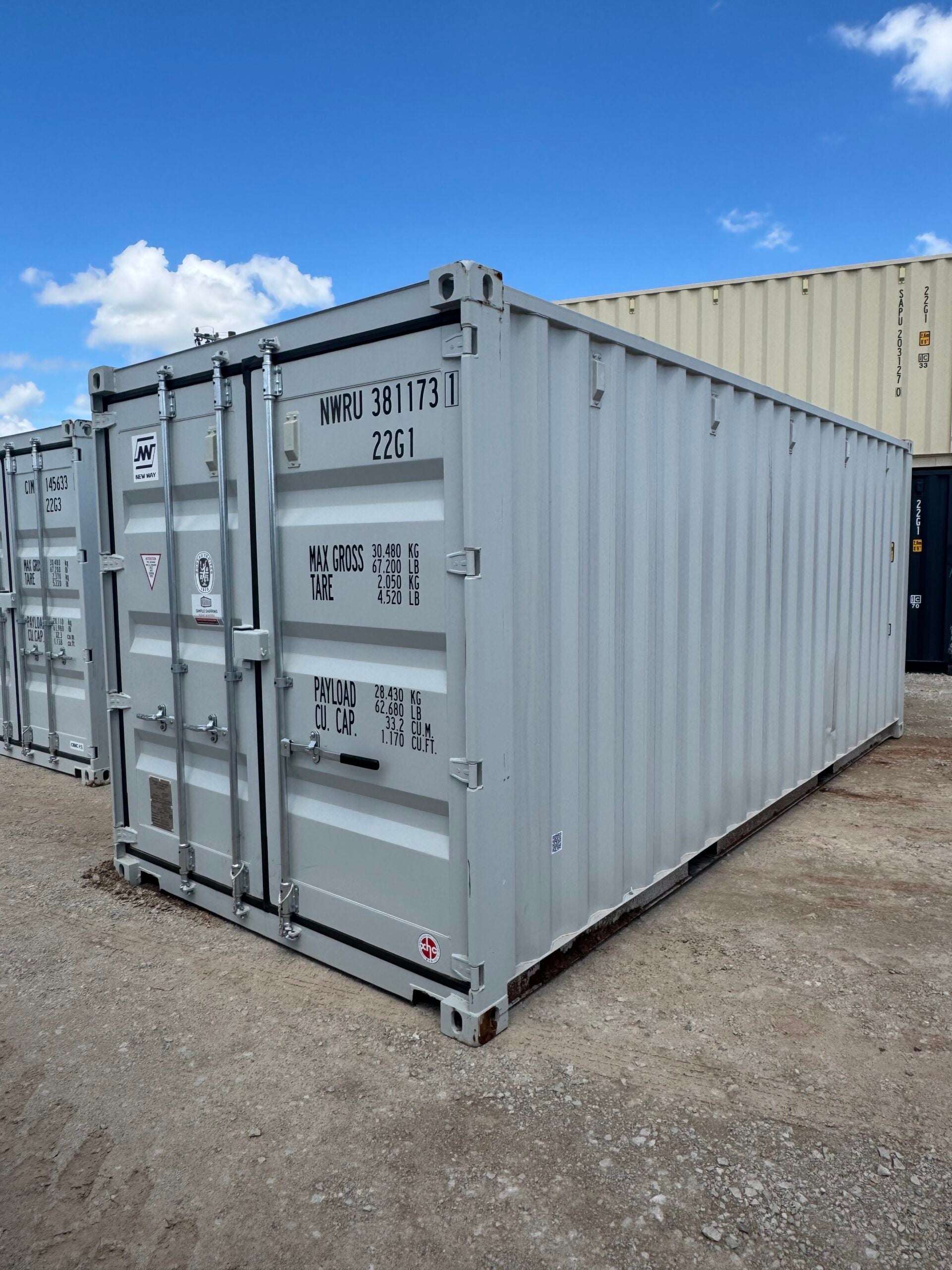 NEW 20ft Light Gray Shipping Contain image 1