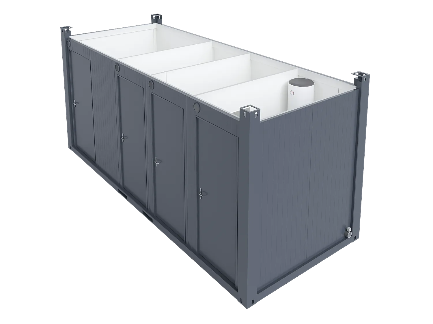 20′ Toilet Container, Three Standard And One Barrier-free Toilet, Premium image 4