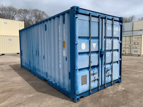 20′ x 8′ x 8.5′ Tall– Wind and Watertight **Off Rent** Used Shipping / Storage Container – Blue image 0