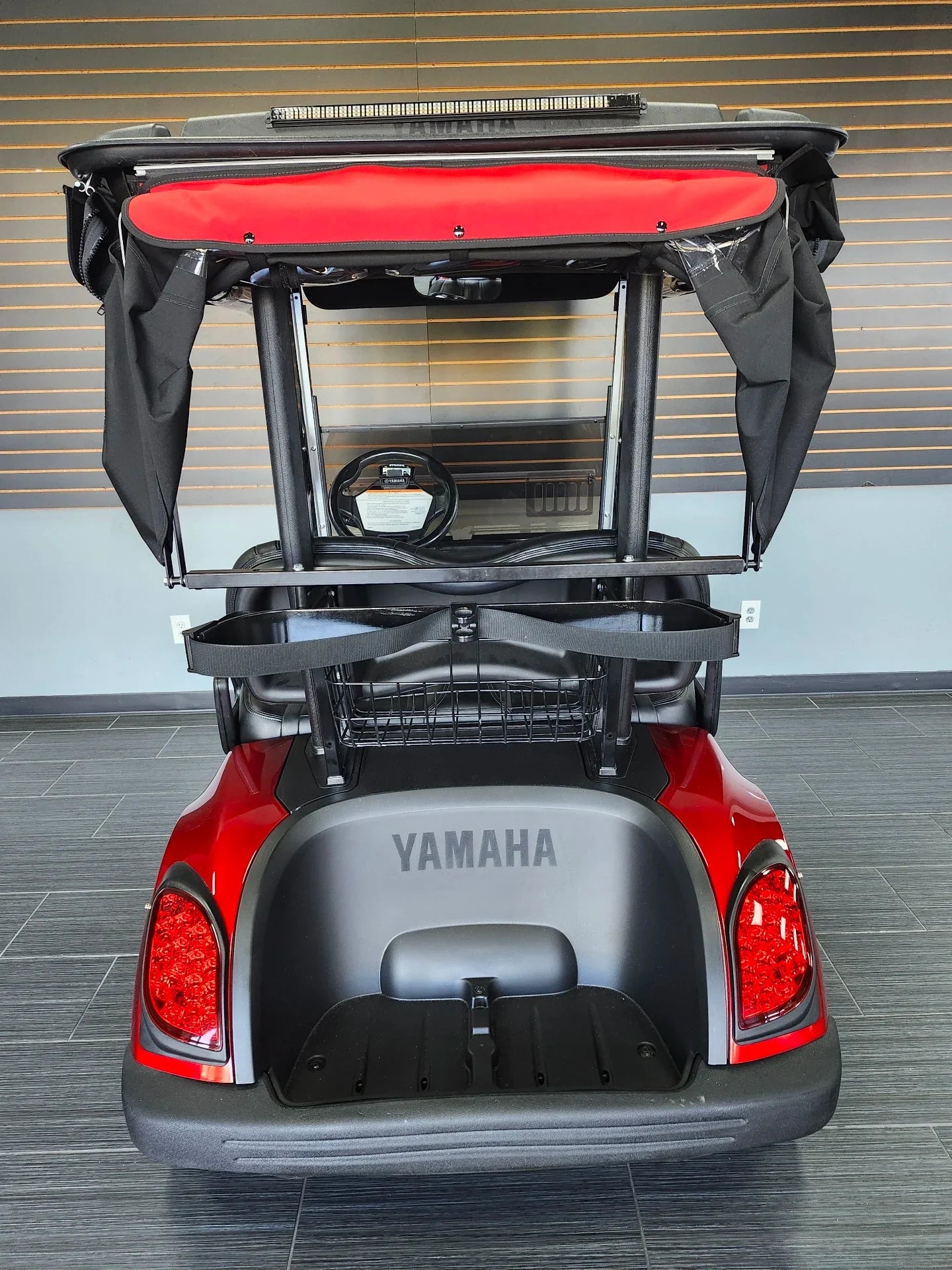 Red 2021 Yamaha Drive 2 QuieTech EFI Golf Cart for Sale image 2
