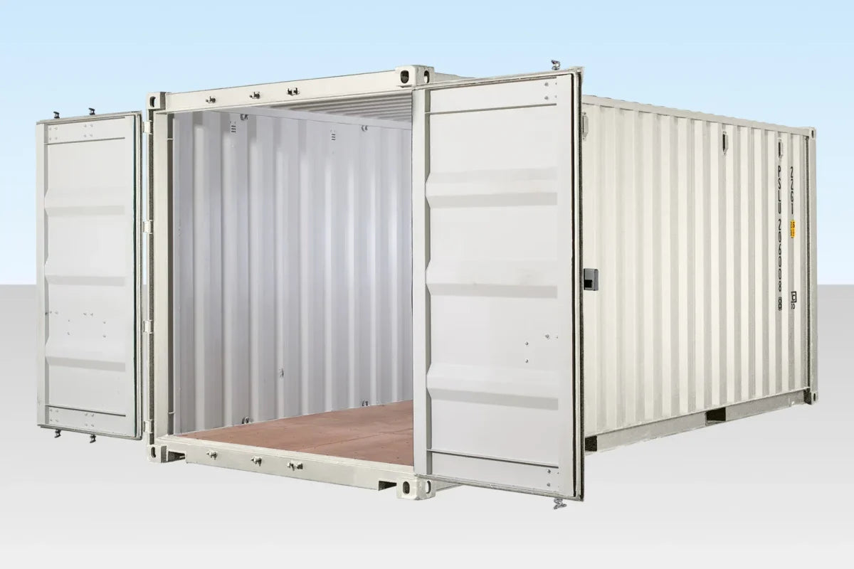 20ft One Trip Shipping Container – White (RAL 9003) | Wind & Watertight Storage Container image 1