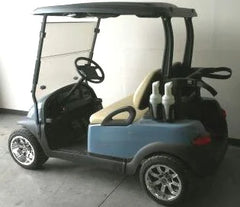 Blue 48v Electric Club Car Precedent Golf Cart with Custom Rims & Tires image 1
