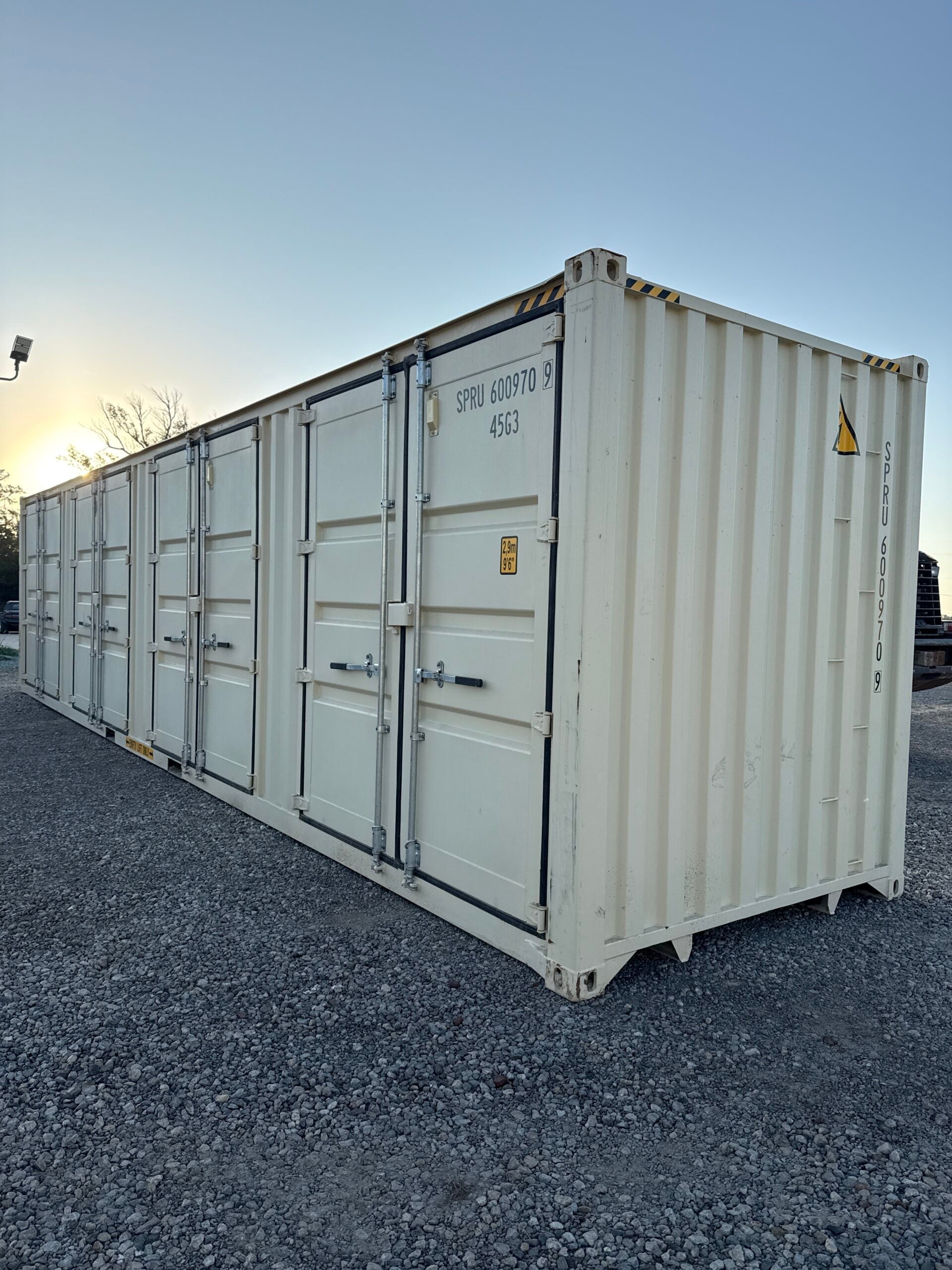NEW 40ft High Cube Open Side Shipping Container – Ivory | Full Side Access Storage Container image 3