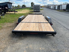 Premier 7 x 18 Wood Deck 7k Open Car Trailer – Slide Out Ramps image 1