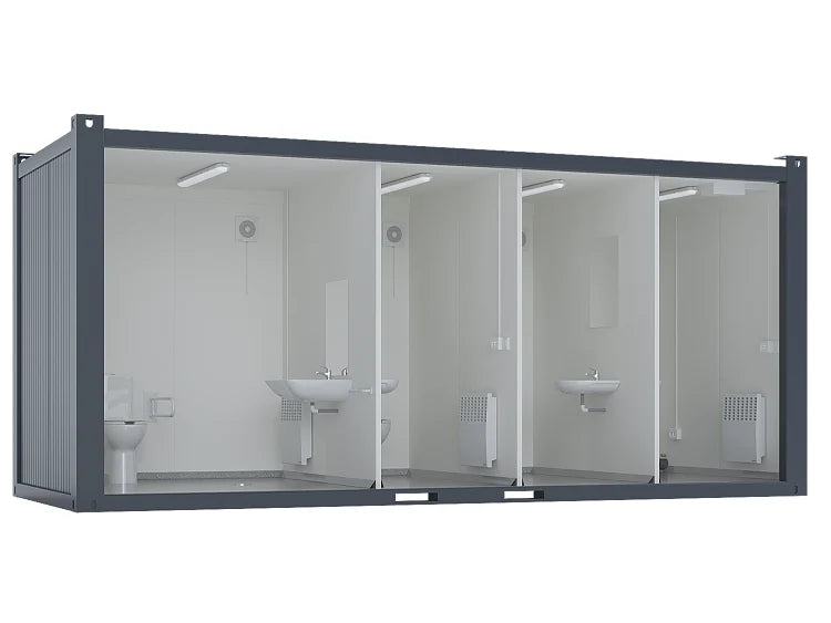 20′ Toilet Container, Three Standard And One Barrier-free Toilet, Premium image 0